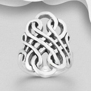 925 Sterling Silver Swirl Celtic Ring Sizes 6, 7, 8